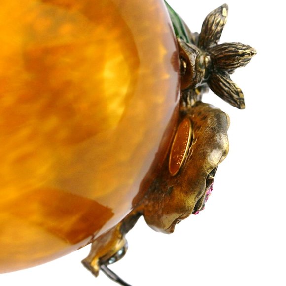 JAY STRONGWATER 5 1/8" MINI FROG LILY PAD AMBER VASE BRAND NEW NO BOX, AUTHENTIC - Picture 4 of 4